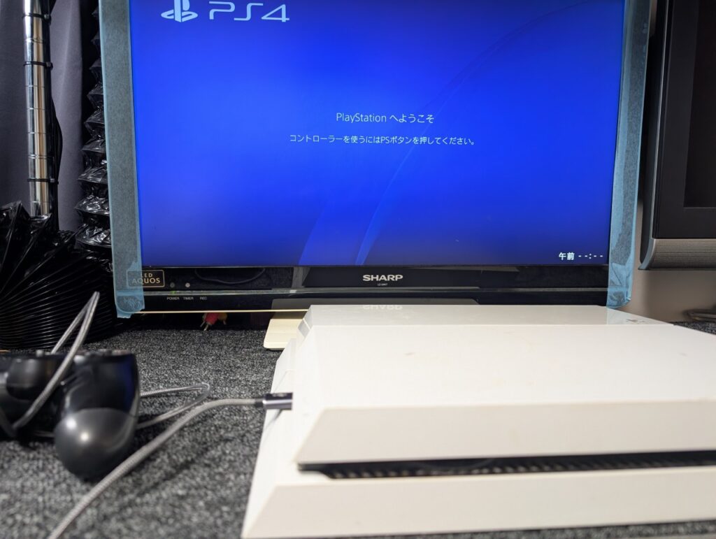 CUH-1100AのHDMIポート交換後の動作点検時の写真